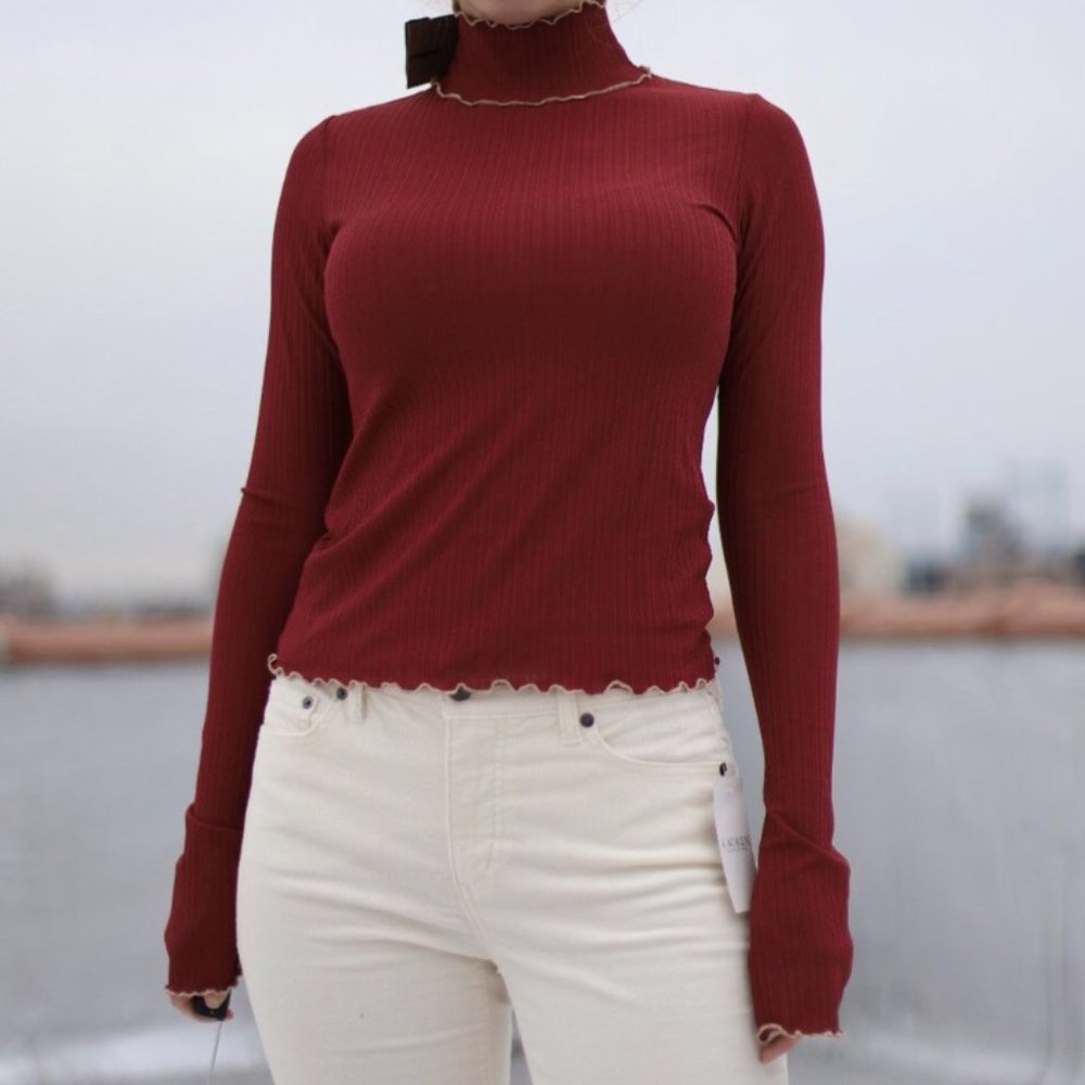 Zara red turtleneck sweater